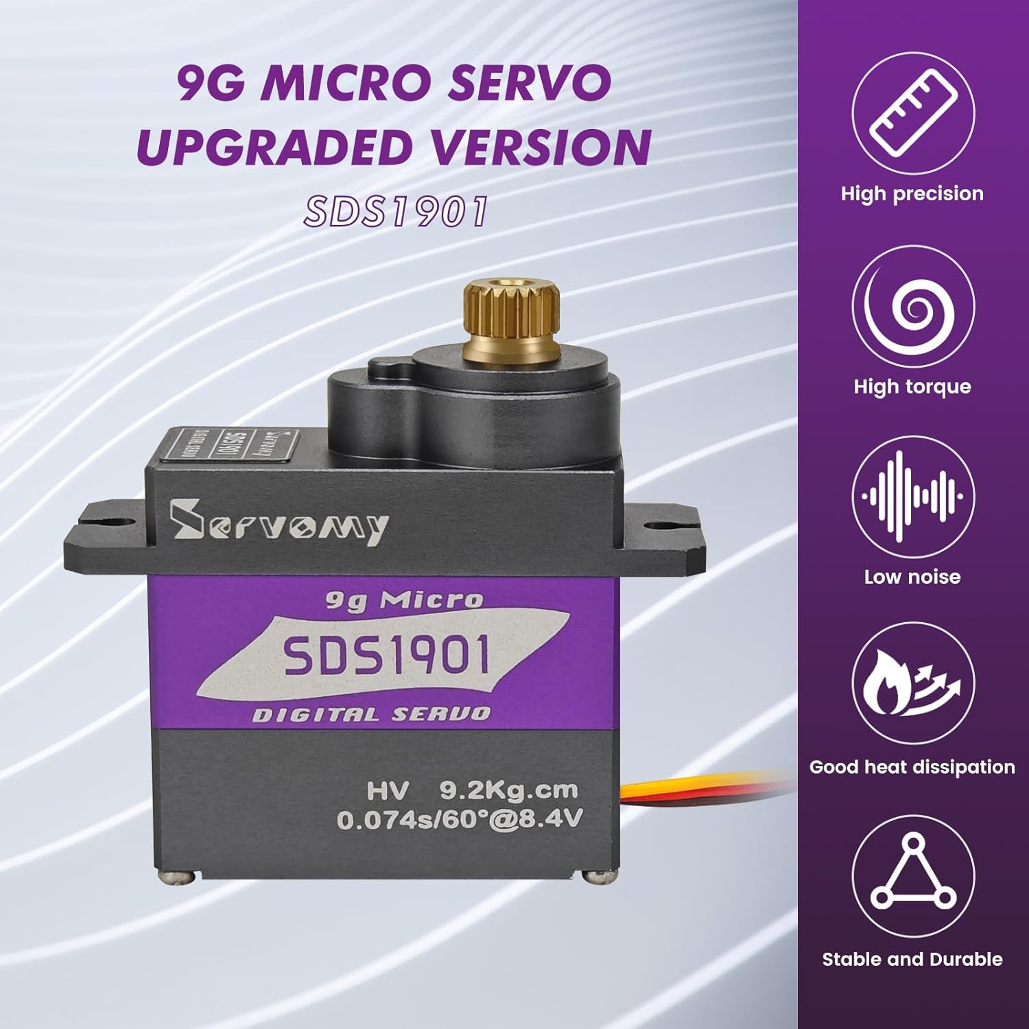Sg90 Servo - SERVOMY-SDS1901 Dijital 9G Mikro Çekirdeksiz Servo