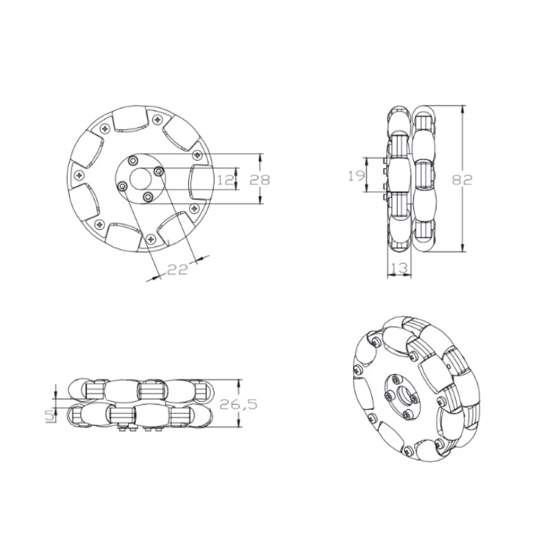 15KG Yük Kapasiteli 80mm Çok Y - Robot Wheel incelemesi ve fiyatı